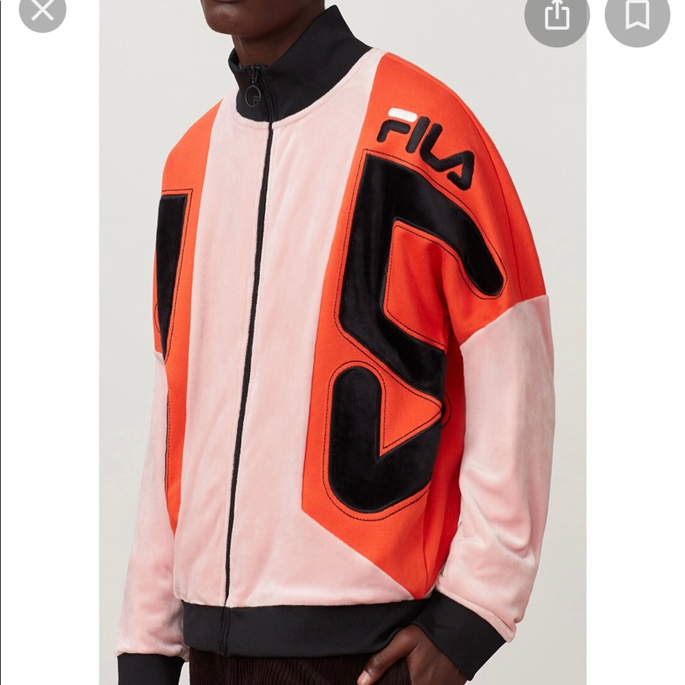 Harlen velour Fila funnel neck track jacket